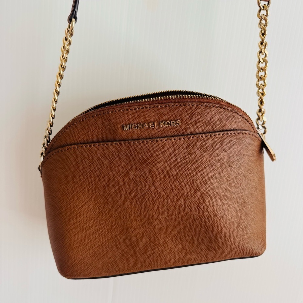 Michael Kors Tan Crossbody Bag with Gold Chain
